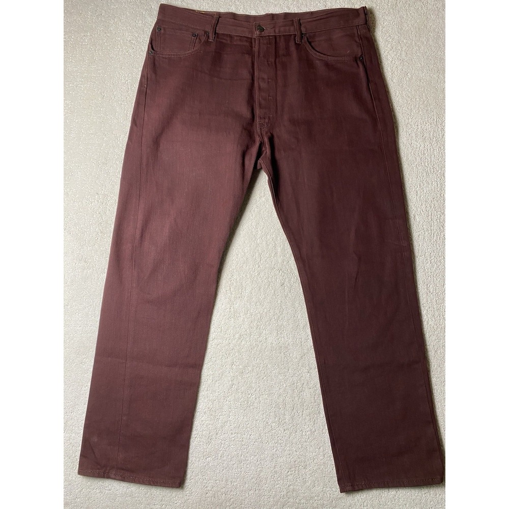 Levi's 501 XX Button Fly Jeans Men's 38‎ Measured 39x31 Maroon Burgundy Denim
